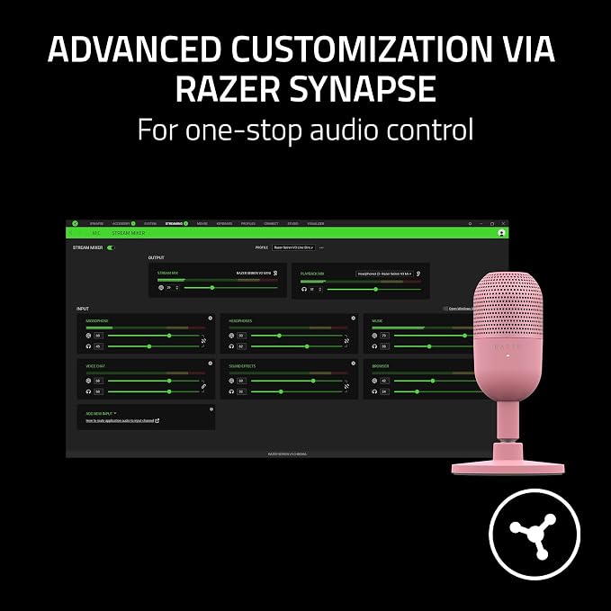 Razer Seiren V3 Mini USB Microphone, Supercardioid Condenser Mic, Pink | Tap-to-Mute Sensor with LED Indicator, Shock Absorber, Ultra Compact, Works with OBS, Discord, Zoom, Teams - Image 7