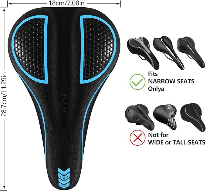 Bike Seat Cushion Gel Padded Bike Seat Cover Extra Soft Comfy for Men Women Comfort,with Peloton Stationary, Exercise, Mountain Bikes, Road & Electric - Image 2