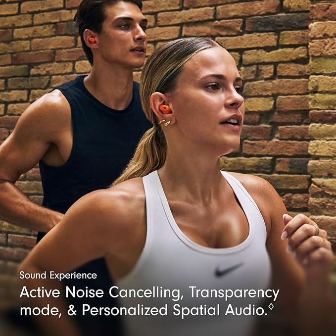 Beats - Powerbeats Fit - Wireless Noise-Cancelling Workout Earbuds with Ultimate Secure Fit with AppleCare+ (2 Years)- Spark Orange - Image 6