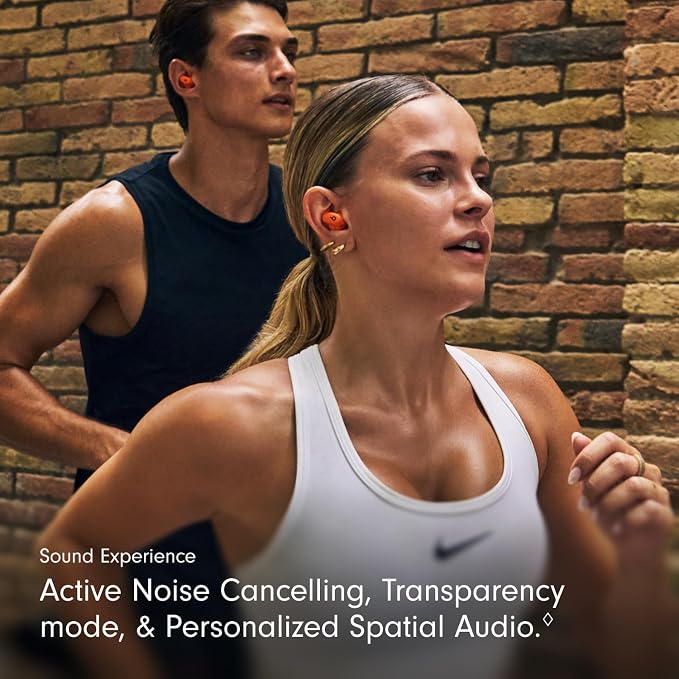 Beats Powerbeats Fit - Wireless Noise Cancelling Workout Earbuds with Secure-Fit Wingtips, Up to 30-Hour Battery Life, Sweat & Water Resistant, Apple & Android Compatible - Spark Orange - Image 5