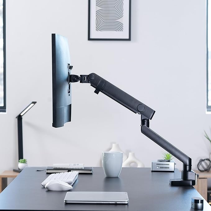 VIVO Premium Aluminum Full Motion Single Ultrawide Monitor Desk Mount Stand with Lift Engine Arm, Fits Screens up to 40 inches, STAND-V101BB - Image 6