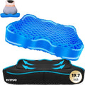Gel Seat Cushion, Thickened Big Breathable Honeycomb Design Absorbs Pressure Points Gel Cushion with Anti-Slip Cover Seat Cushion for Office Chair Home Car Wheelchair Stadium Bleachers by RVZTUO