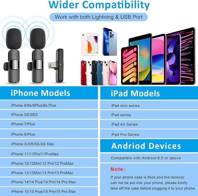 MAYBESTA Wireless Mini Microphone for iPhone Android Phone: Lavalier Lapel Recording Mic for Tiktok YouTube Podcast Interview(Dark Black) - Image 5