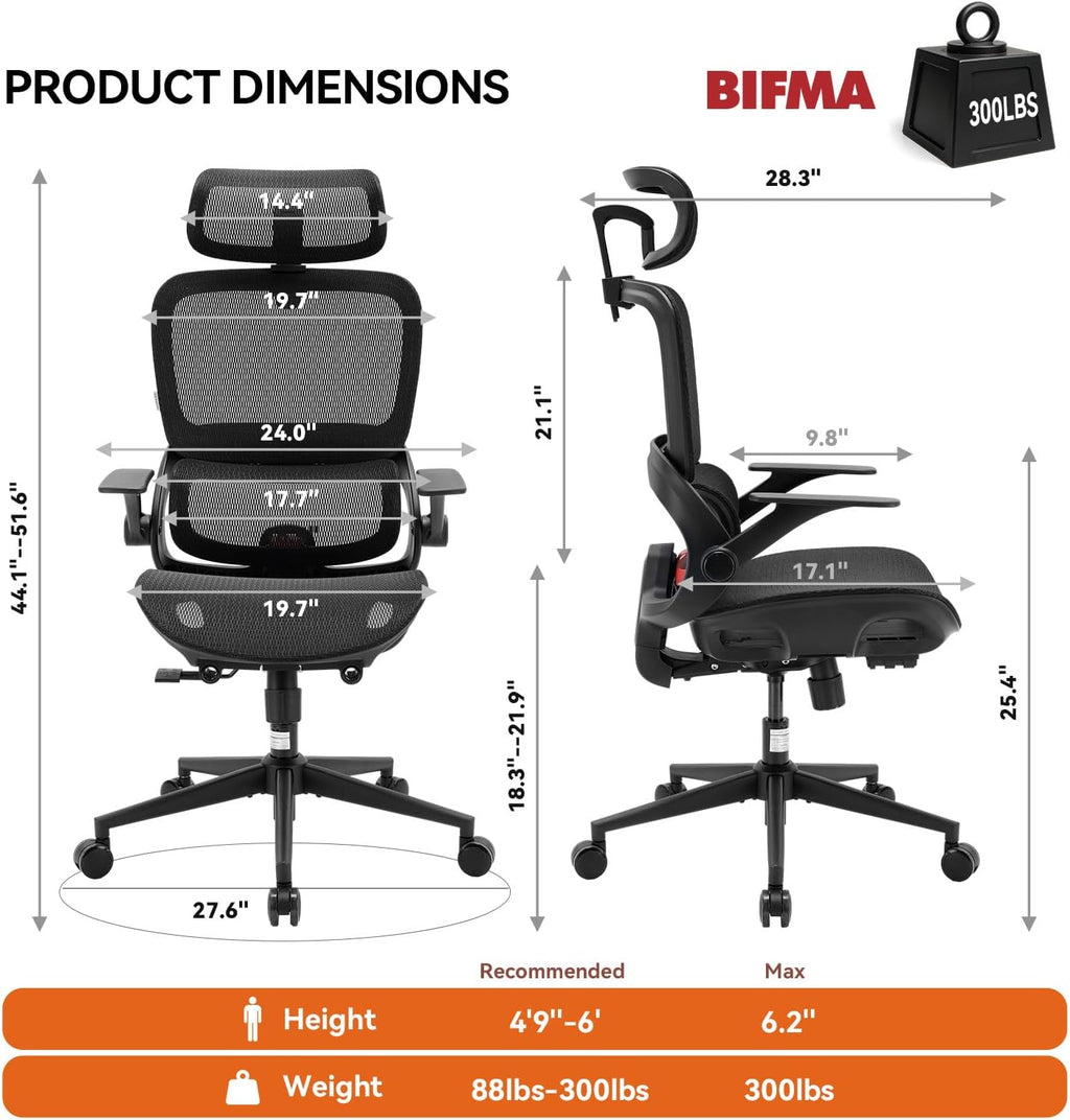SIHOO B100 Mesh Office Chair, Comfy Ergonomic Office Chair - Image 2