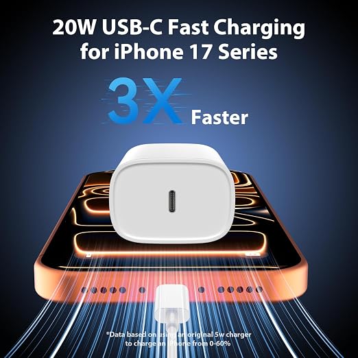 Phone 17 16 15 Charger Fast Charging Type C Chargers USB C Fast Charger Block & Phones 17 Charger Cord 12FT Long USB C Charging Cable for i.Phone 17/17 Pro/17 Pro Max/Air/Phone 16 15 Pro Max,White - Image 3