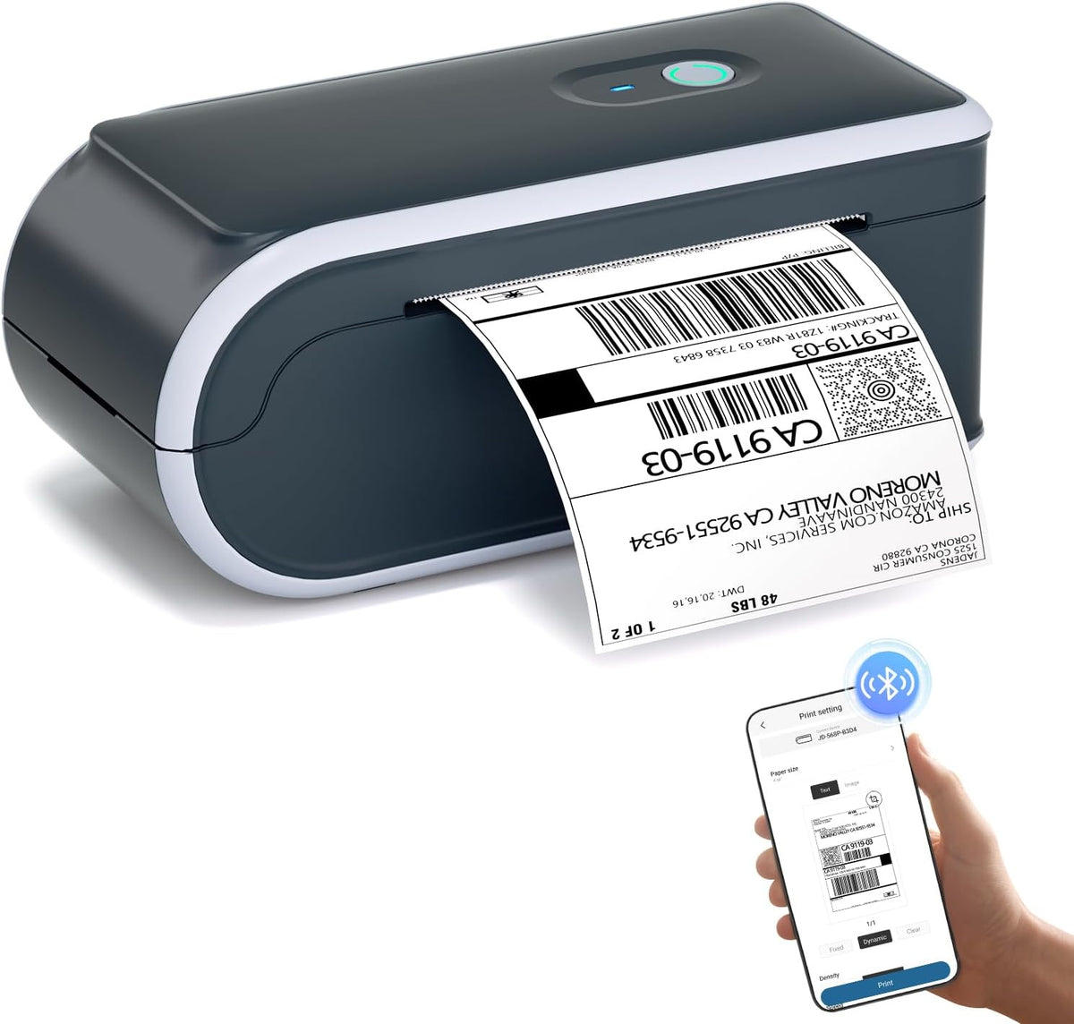 JADENS Battery Powered Thermal Printer, Cordless 4x6 Shipping Label Printer for Small Business, Prints 700+ Labels per Charge, 25H Standby, Portable Labeler for iPhone, Mac, Windows by JADENS