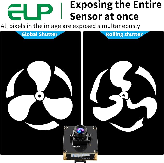 ELP High Speed 200FPS Global Shutter USB3.0 Camera Module Wide Angle 100° Webcam Board for Computer Mini UVC USB3.0/2.0 PC Camera Fast Frame 1200P 120fps Lightburn Cameras for Laser AR0234 Webcamera - Image 4