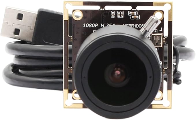 ELP Sony IMX323 Sensor Low Light Mini USB Camera Module with Microphone Manual Zoom 2.8-12mm Lens H.264 0.01LUX UVC USB2.0 Video Webcam Board Home Surveillance PC Camera for Laptop by ELP