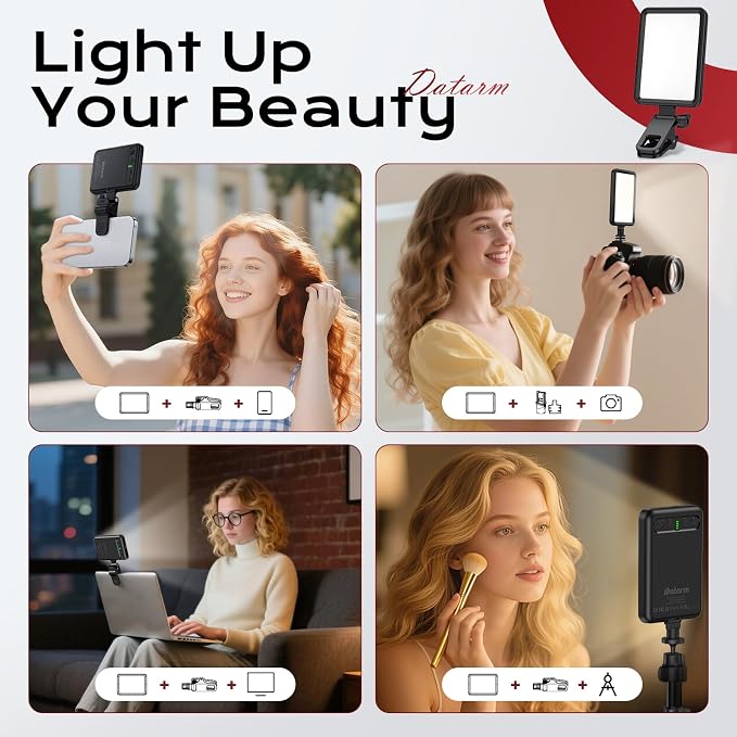 Rechargeable Soft Selfie Light for Phone, Camera, Laptop, 4-14H Battery Portable LED Light for Pictures, Phone Light Clip for Selfie, Vlog, TikTok, Makeup, Video Conference Black | 4-14H Battery Portable LED Light for Pictures, Phone Light Clip for Sel... - Image 6