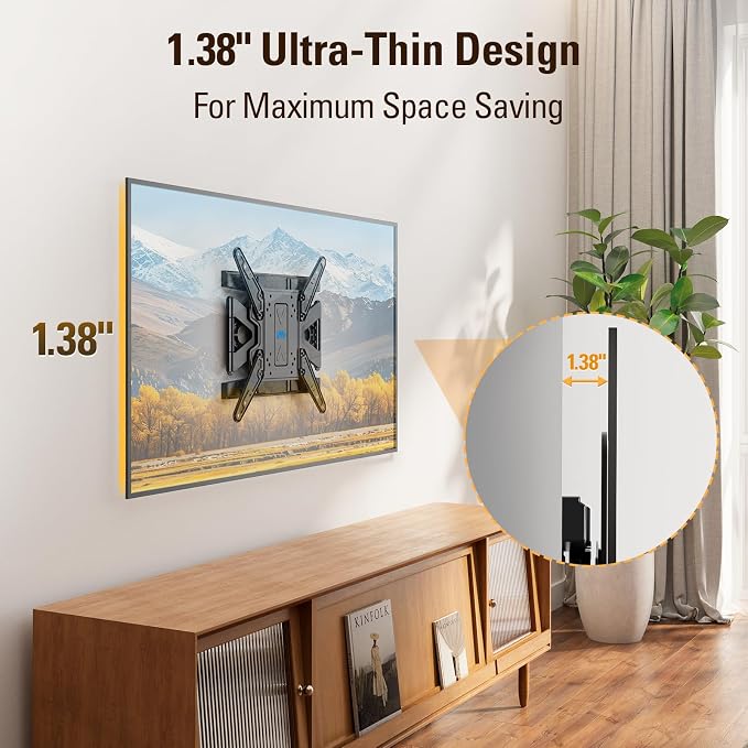 Mounting Dream Ultra Slim Full Motion TV Wall Mount, Low Profile Articulating TV Mount for 26 to 75 Inch TVs - Smooth Extension, Swivel, Tilt, Fits 16" Studs, Max VESA 400x400mm, Holds 88lbs - Image 2