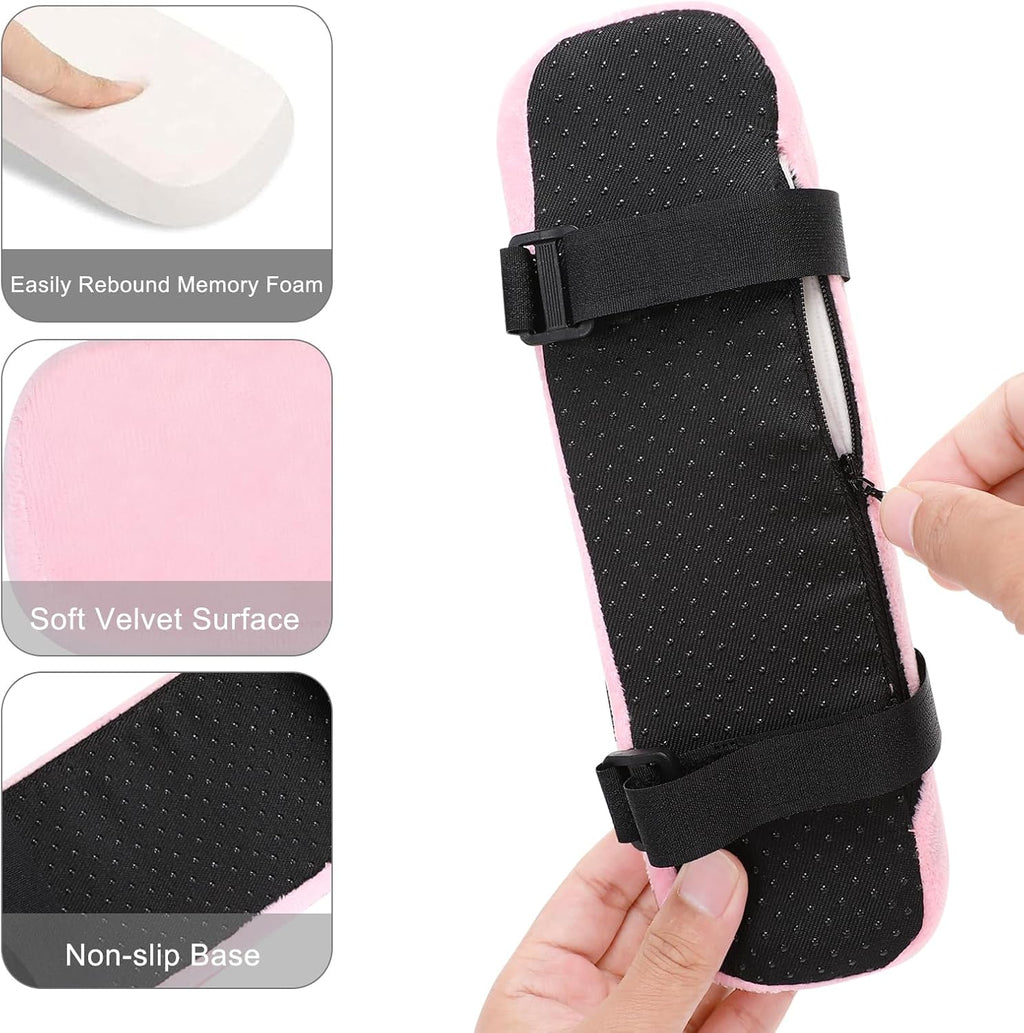 MOSISO Chair Armrest Pads, Home/Office Chair Arm Rest Covers, Pink - Image 2