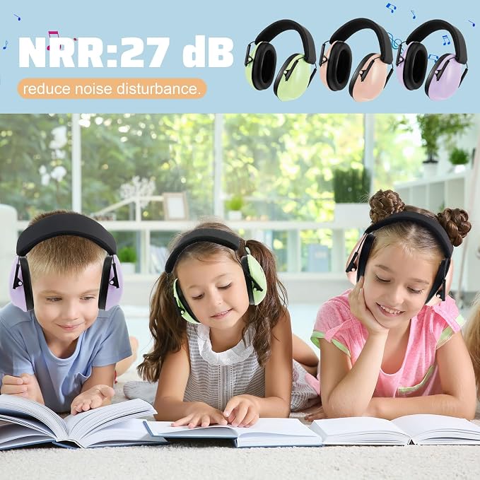 6 Pcs Noise Cancelling Headphones Kids Adult Ear Muffs Bulk, Ear Protection 27dB Noise Reduction Hearing Earmuff(Stylish Style,Gentle Colors) - Image 4