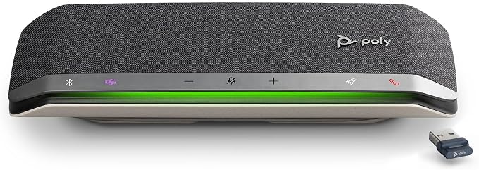 Poly Sync 40+ Smart Speakerphone (Plantronics) - Flexible Workspaces - Connect to PC/Mac via BT700 Adapter and Smartphones via Bluetooth - Certified for Microsoft Teams – Amazon Exclusive by Poly