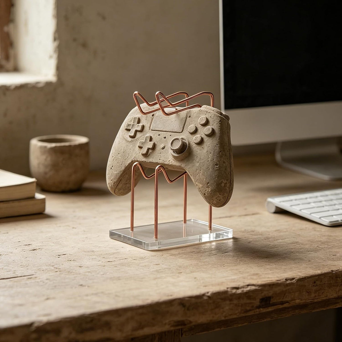 Gaming Controller Stand with Acrylic Base and Iron Support for Desk - Image 6