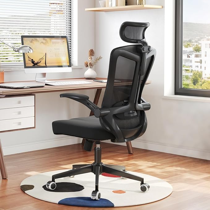 Office Chair (07Black, Chair) | 360° Swivel Adjustable Lumbar Support & Flip-Up Armrests capacity 300 lbs capacity by SICHYAGE
