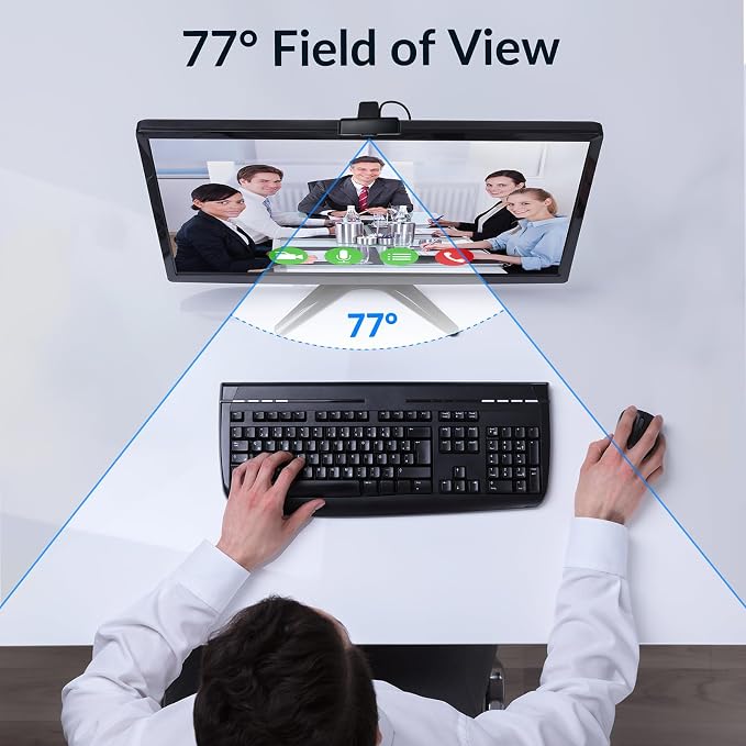 4K Webcam for PC with Fast Autofocus and Sony Sensor, Dual Noise-Reduction Microphones, Auto Light Correction, 4K 30FPS UHD, 77° FOV USB Webcam with Tripod for Zoom, Teams, Mac and Streaming - Image 8