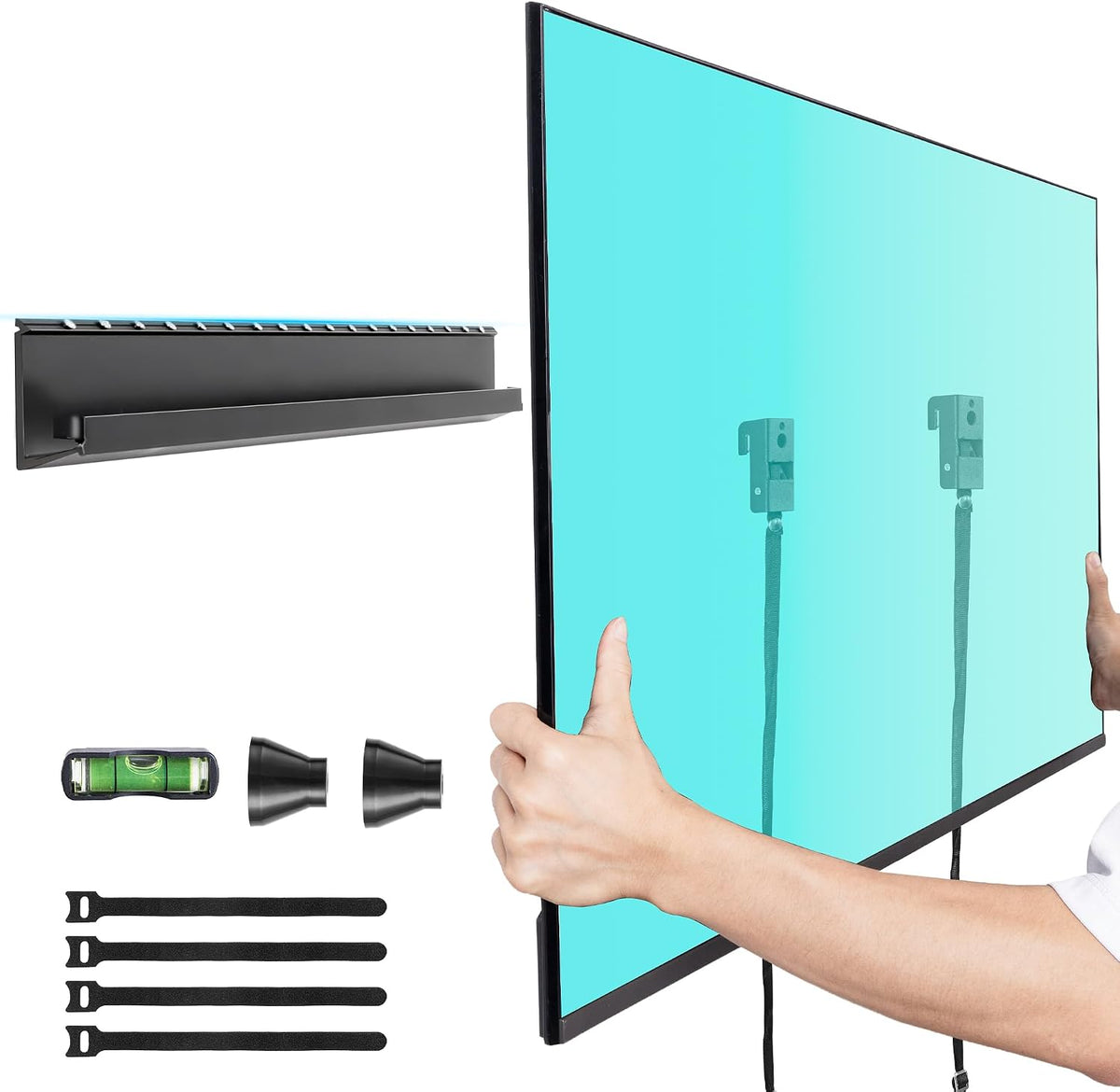 No Stud TV Wall Mount for 32-70 TVs, No Drill TV Mount up to 130 lbs by Aquzee