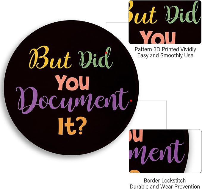 Funny Small Mouse Pad, But Did You Document It, Work Mousepad | Mini Travel Wireless Mice Pad for Computer, Office Accessories, Coworker Gifts, 8.6 x 8.6 inch - Image 5