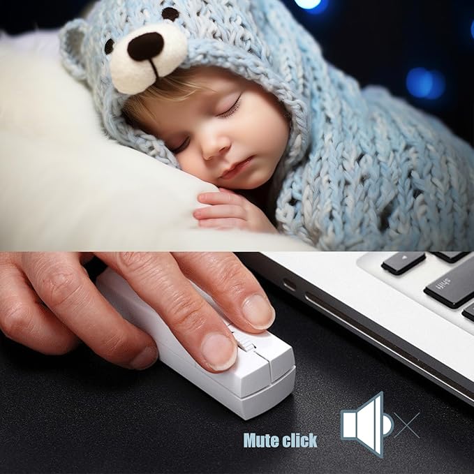 elec Space Wireless Mini Finger Mouse - Silent Dual-Mode Bluetooth & 2.4GHz, Ergonomic Portable PC Mice with Case, Compatible with MacBook and Chromebook - Image 2