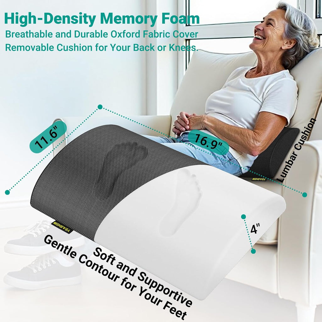 YEASHEIN Adjustable Foot Rest for Under Desk at Work, 6 Positions - Gray - Image 3