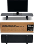 Moodular Wooden Monitor Stand Desk Organizer, Standard 33.4" Black | Customizable Organized Workspace, Aluminum Slide Rails, 10 Add-Ons Sold Separately: Storage Drawer, Tablet, Phone & More by ULTRARM