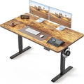 BANTI 55 × 24 Inches Standing Desk, Ergonomic, Electric Height Adjustable, Sit and Stand Up, Computer Office Desk with Splice Board, Black Frame/Rustic Brown Top by Bantifurniture