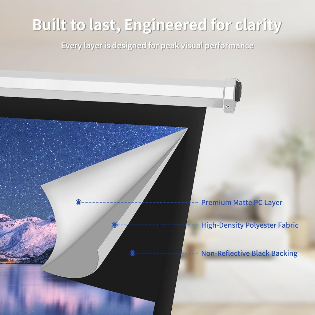 120" 16:9 Motorized Projector Screen with Dual-Side Power Inlet - Image 9