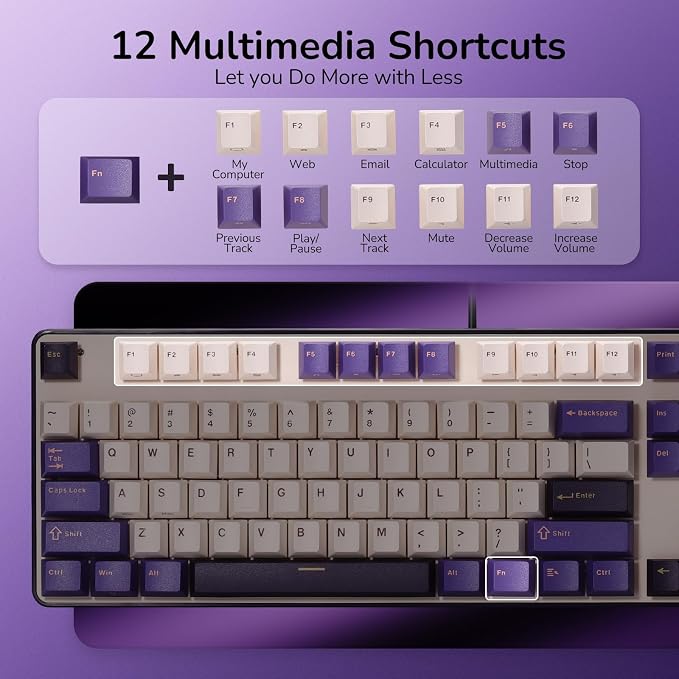 RK ROYAL KLUDGE RK920 Full Size Mechanical Keyboard Wired, RGB Backlit | 104 Keys Computer Keyboard, Hot Swappable Custom Switches, Double-Shot PBT Keycaps, Anti-Ghosting Gaming Keyboard for PC Mac - Image 3