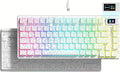 Womier SK80 75% Percent Keyboard Gaming with Color Multimedia Display | Mechanical Keyboard Topographic, Hot Swappable Gasket Mount RGB Creamy Key board Pre-lubed POM Switch for Mac/Win,White by Womier