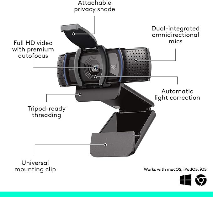 Logitech C920e HD 1080p Mic Disabled Webcam Certified Zoom and Microsoft | Certified for Zoom and Microsoft Teams, TAA Compliant - Image 7