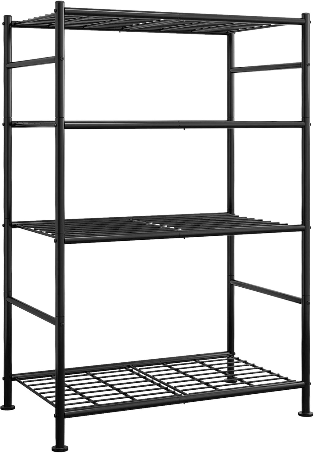 Storage Shelves - 4 Tier Shelf Organizer, Heavy Duty Garage Shelving Unit with Leveling Feet, Stable Metal Shelves Organizer for Pantry, Kitchen and Closet, 33.0" W x 12.6" D x 57.2" H, Black by Sakugi