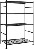 Storage Shelves - 4 Tier Shelf Organizer, Heavy Duty Garage Shelving Unit with Leveling Feet, Stable Metal Shelves Organizer for Pantry, Kitchen and Closet, 33.0" W x 12.6" D x 57.2" H, Black by Sakugi