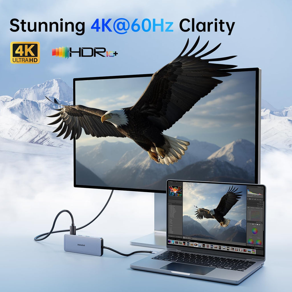 USB C Hub Ethernet, 10 in 1 Multiport Adapter USB-C to HDMI 4K@60Hz - Image 3