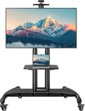 Rolling TV Stand with Shelf&Camera Rack for 32-83" TV up to 132lbs by ECOTINY