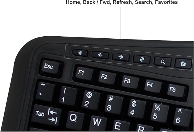 Adesso AKB-450UB Ergonomic Keyboard with Built-in Touchpad, Wired USB | Multimedia Hotkeys, Split Keys Design, Built-in Palm Rest for Comfort, Compatible for PC - Image 7