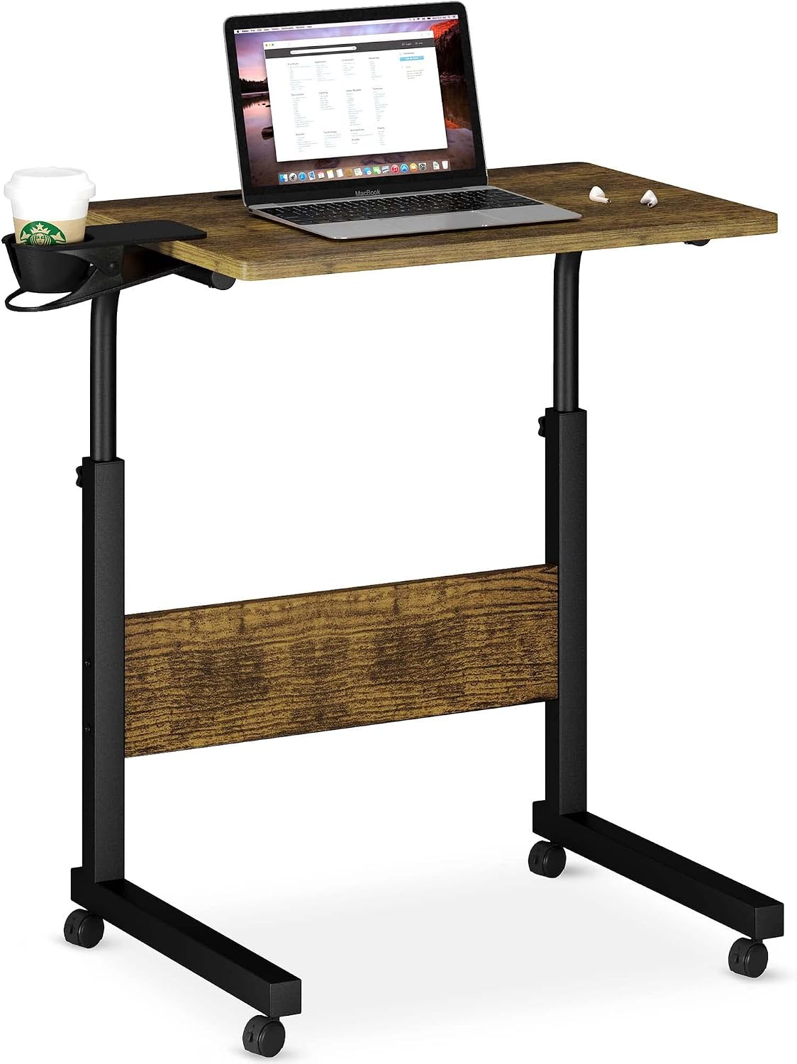 Klvied Adjustable Mobile Laptop Stand, Walnut by Klvied