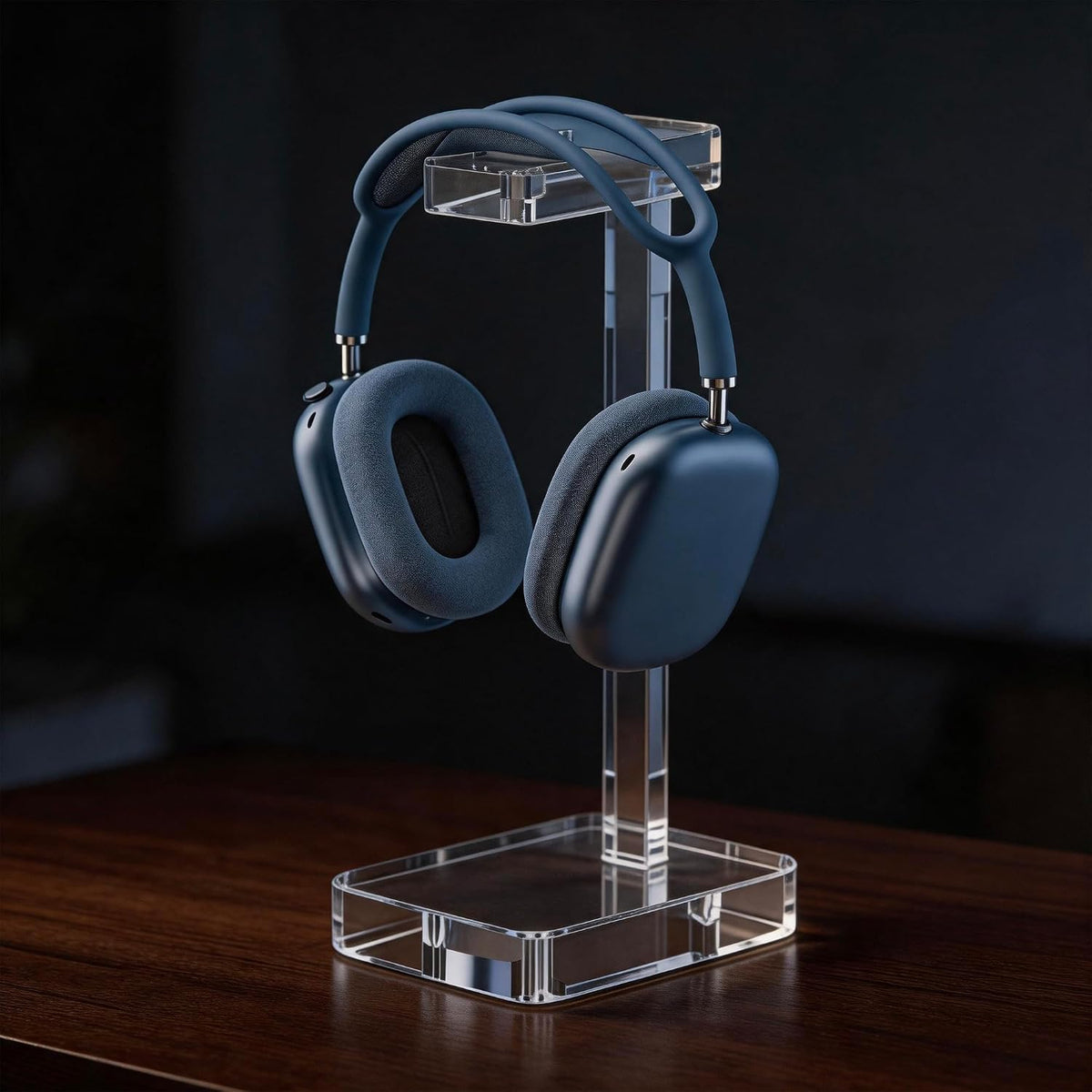 Clear Acrylic Headphone Stand for Desk, Solid One-Piece Headset Holder, Stable Non-Slip Base, Universal Headphone Hanger for Gaming Setup, Office Desk & Home Organization - Image 5