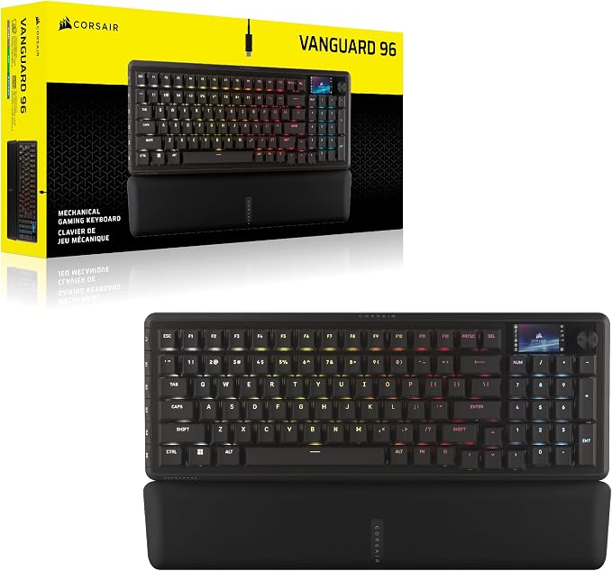 Corsair Vanguard 96 Wired Mechanical Gaming Keyboard – 96% Layout, MLX Plasma Linear Switches, 8000Hz Polling, LCD Display, Virtual Stream Deck, G-Keys, SOCD Flashtap, QWERTY US – Black - Image 13
