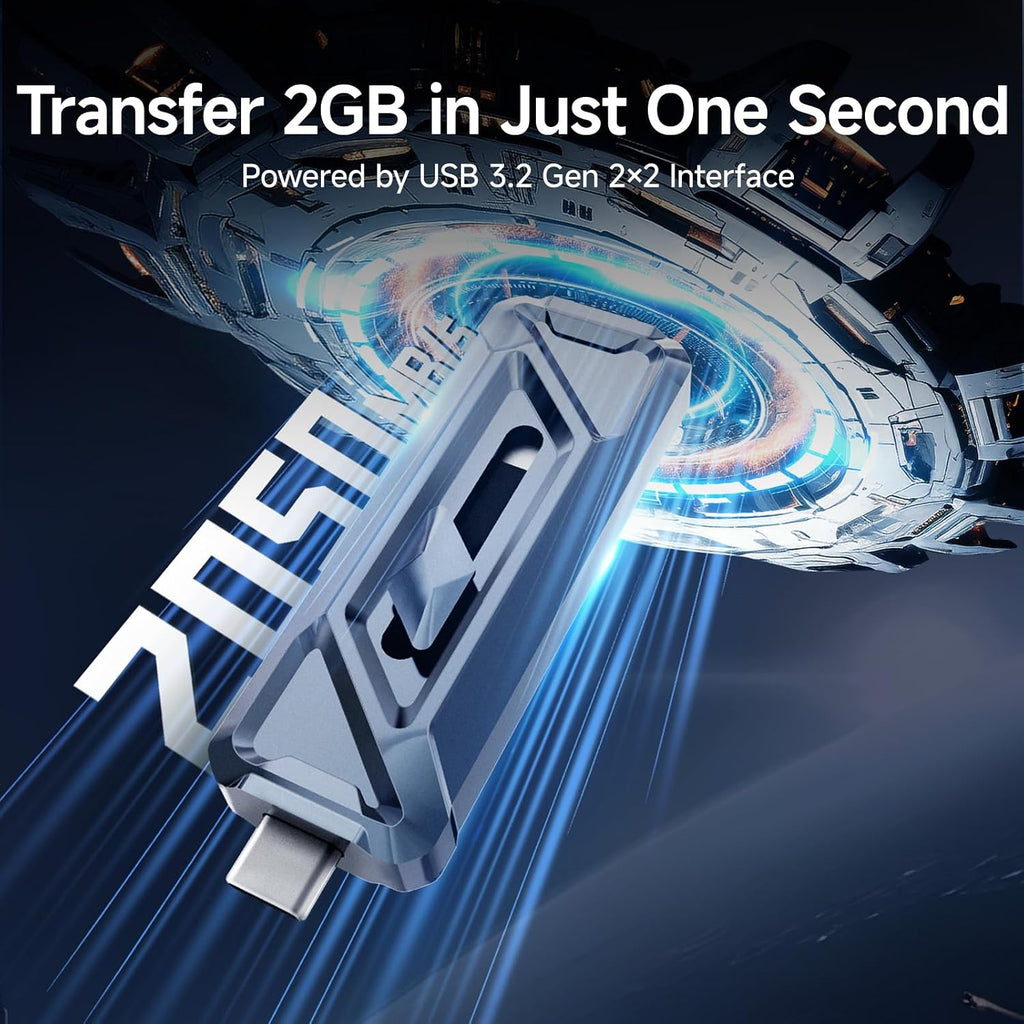 1TB External SSD USB Drive, 2050MB/s USB-C & USB-A Portable SSD -F955 - Image 2