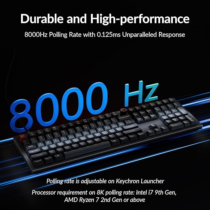 Keychron V6 8K Full Size Wired Mechanical Keyboard with Programmable Knob, 8000 Hz Polling Rate, OSA PBT Keycaps, Hot-swappable Super Brown Switchs, RGB Backlit for Mac Windows Linux - Image 3