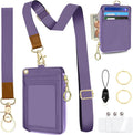ID Badge Holder with Adjustable 2 Lanyard, RFID Blocking Lanyard Wallet by WOHAXAHOW