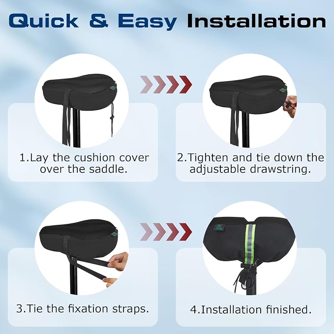 Zacro Bike Seat Cushion - Gel Padded Bike Seat Cover for Men Women Comfort, Extra Soft Exercise Bicycle Seat Compatible with Peloton, Outdoor & Indoor Bike Saddles - Image 4