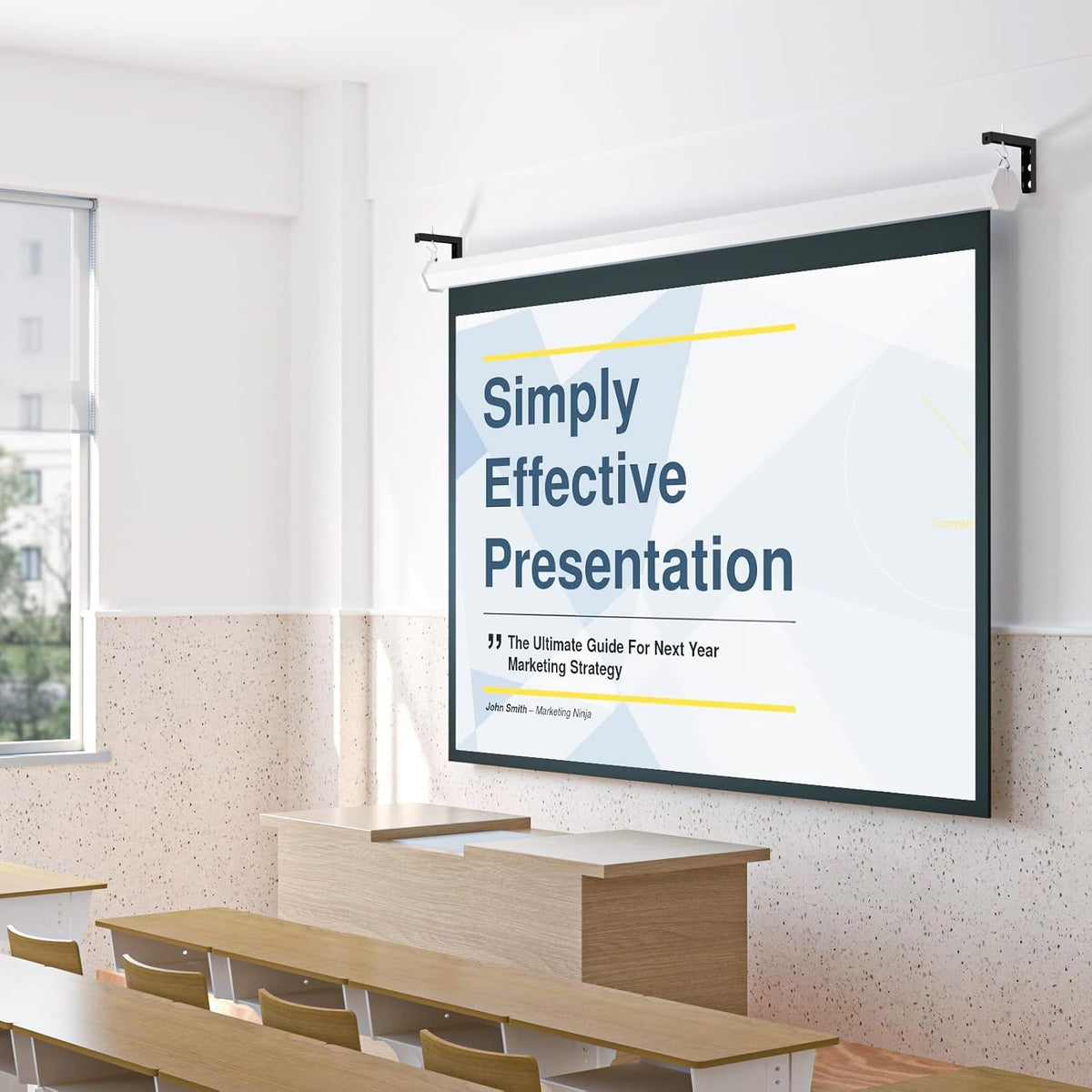 WALI Universal Projector Screen Ceiling Mount, Wall Hanging Mount L-Brackets, 6 inch Adjustable Extension with Hook Kit, Perfect Projector Screen Placement Hold up to 66 lbs (PSM001-B), Black - Image 8