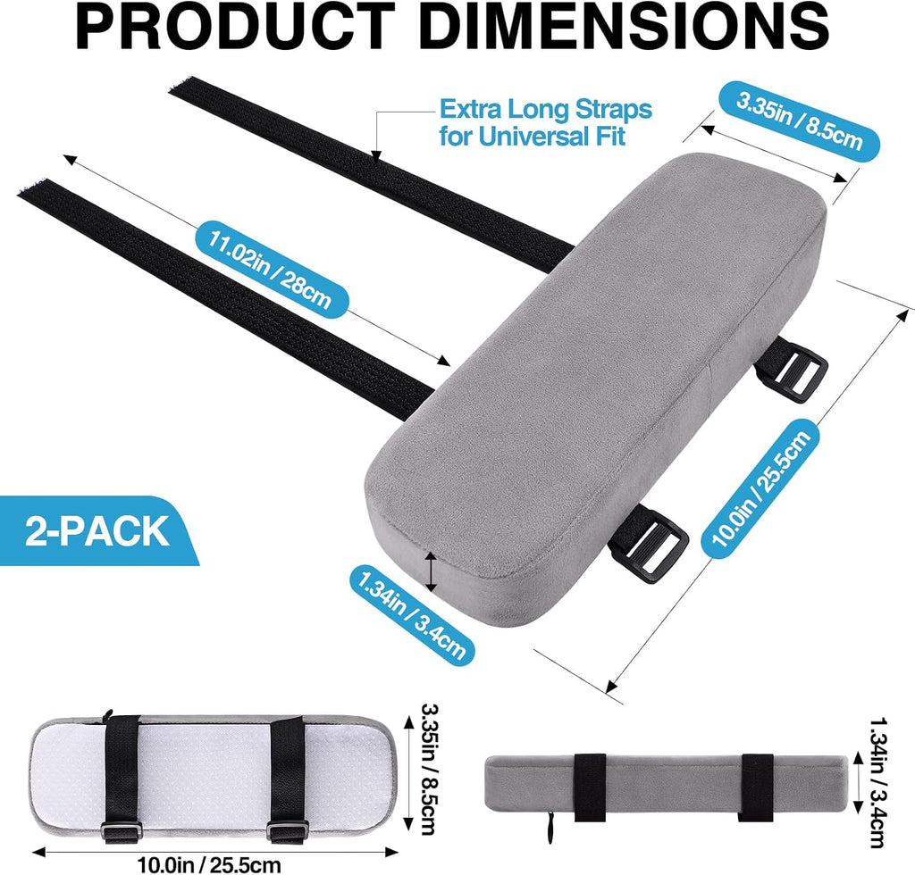 Smiry Memory Foam Office Chair Armrest Pads, Non-Slip Armrest Cushion - Image 2
