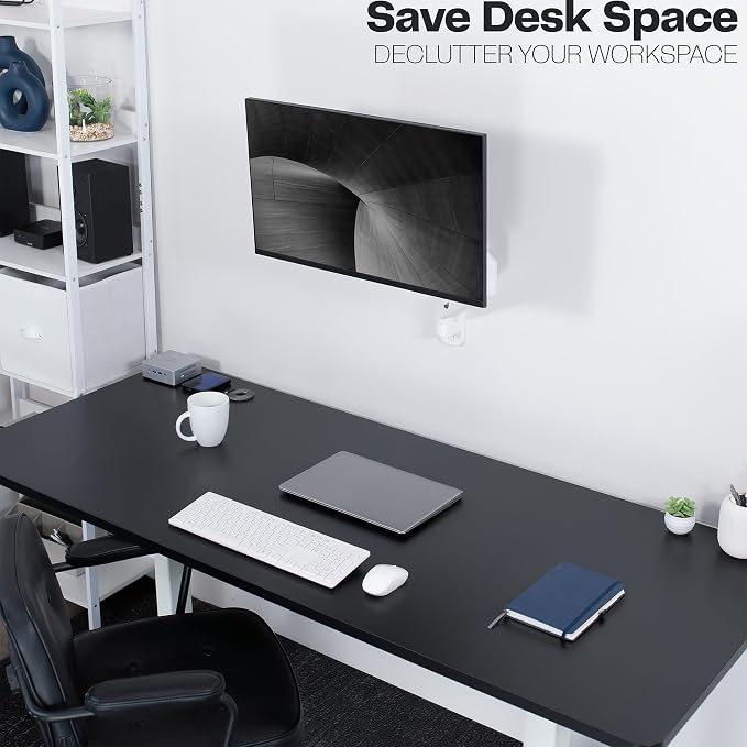 VIVO Single Monitor Counterbalance Wall Mount for 32 inch Screens up to 19.8 lbs, Full Motion, Max VESA 100x100, White, MOUNT-V001GW - Image 4
