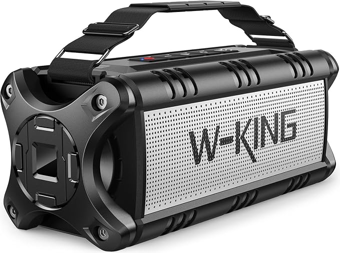 W-KING Bluetooth Speaker Loud, 90W Max IPX6 Waterproof Portable Outdoor Speaker, 50W Deep Bass Subwoofer/40H/EQ/Dual Pairing/TF/AUX, Large Boombox Wireless Speakers for Home, Party, Camping, Beach by W-KING