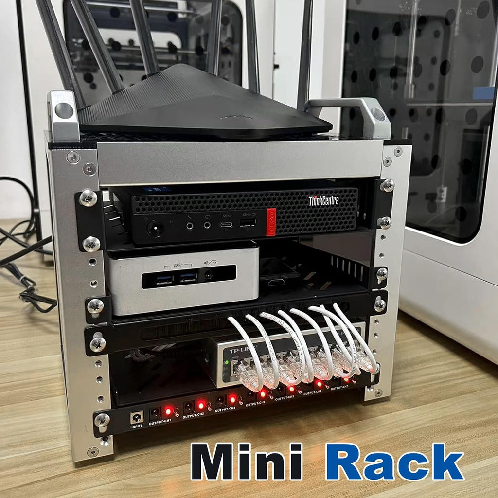 GeeekPi 4U Server Cabinet, 10 inch Mini Server Rack for Network, Servers, Audio, and Video Equipment, DeskPi RackMate T0 Rackmount, 7.87 inch Depth - Image 7