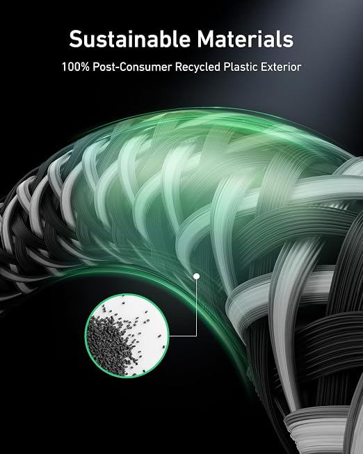 Anker Prime USB C to USB C Cable, 240W Fast Charging Durable Cable (3 ft) | USB 2.0 Upcycled Braided Nylon, 100-Year Bend Durability for iPhone 17 / 17 Pro / 17 Pro Max, MacBook, Galaxy, and More - Image 5