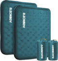 Inflatable Seat Cushion, 2 Pack Self Inflating Memory Foam Portable Stadium Seat Cushions for Bleachers Lightweight Camping Comfort Airplane Cushion for Long Flights Outdoor Events (2 Pack Blue) | Airplane Bleacher Seat Cushion Comfortable & Portable B... by ELECINNOV