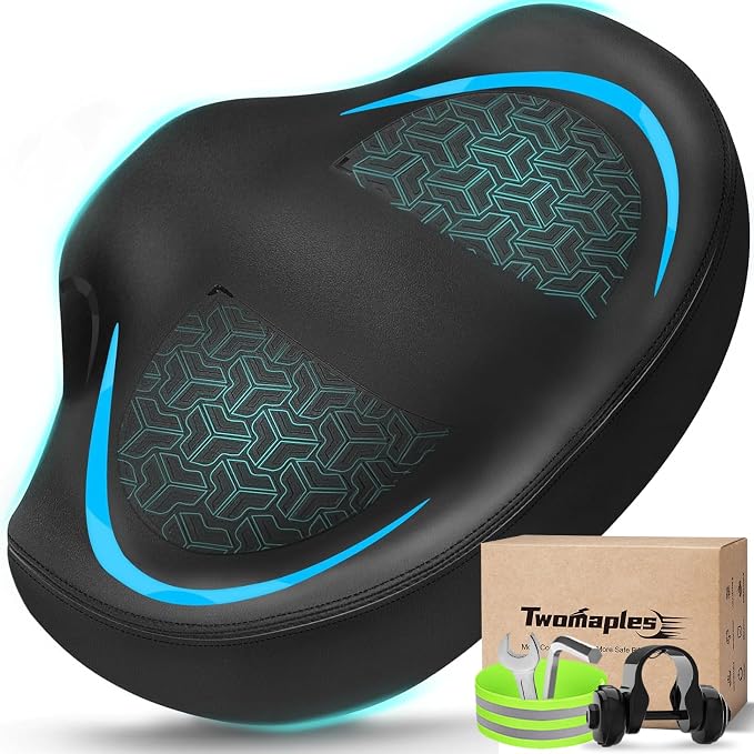 Noseless Bike Seat Cushion for Men & Women - Extra Padding & Comfort Wide Bicycle Seat, Oversized Comfortable Saddle for Peloton Bikes, Exercise Bikes, Electric Bikes, Cruiser Bikes by Moreergonomicoversizedbikeseat